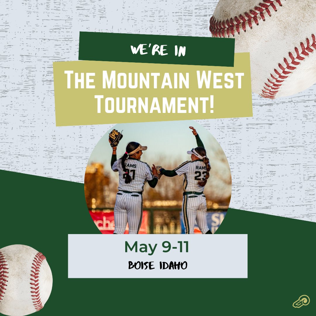 Softball is geared up and ready to hit the field at the Mountain West Tournament! Catch all the action 🥎 May 9-11 in Boise, Idaho. Go Rams! 💚 #MountainWest2024 #RoadToVictory
