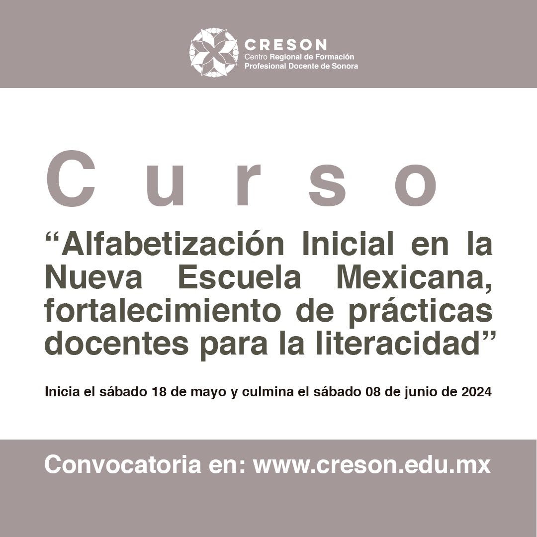 📚 #EducaciónContinua | ¡Tenemos nueva convocatoria!

Del 18 de mayo al 8 de junio se impartirá el curso “Alfabetización Inicial en la Nueva Escuela Mexicana, fortalecimiento de prácticas docentes para la literacidad”, ¡inscríbete!

📲 Convocatoria: bit.ly/4a68Djr