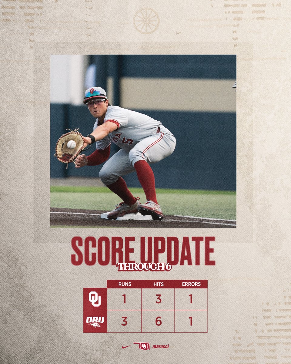 Campbell entered in the bottom of the sixth and stranded one. Back to the plate with Mackenzie - Nicklaus - Pettis due up 🔗 linktr.ee/ou_baseball // #CHAOUS