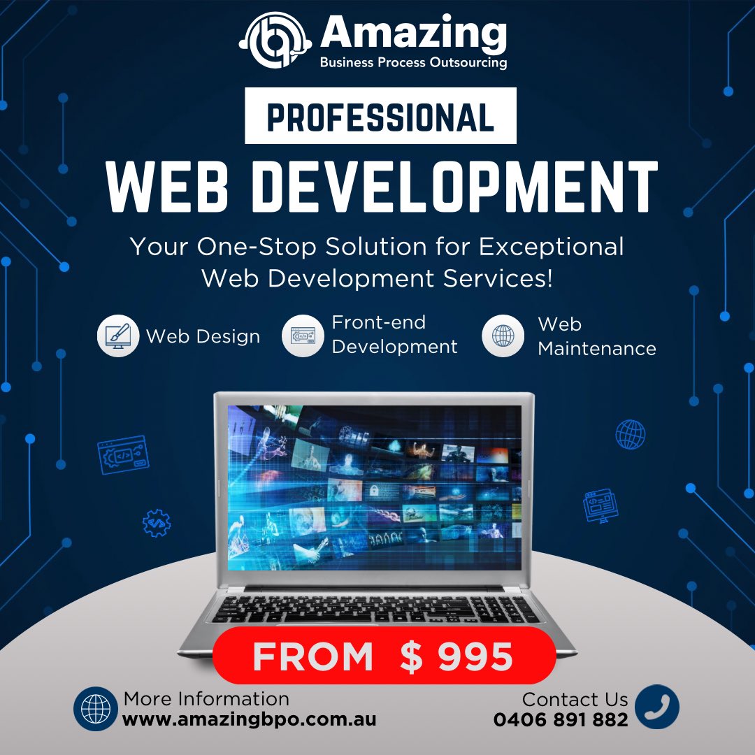 Is your #website search engine friendly? Do you get leads ? We can help you re-build or a new professional website which helps in sales growth. Visit amazingbpo.com.au for more service #webdesign #australia  #tradies #ecommercedevelopment #amazingbpo