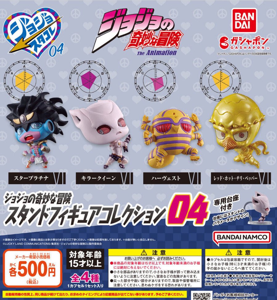 【ジョジョの奇妙な冒険 スタンドフィギュアコレクション04】
5.12(日) ～ 5.18(土)発売のガチャガチャ。