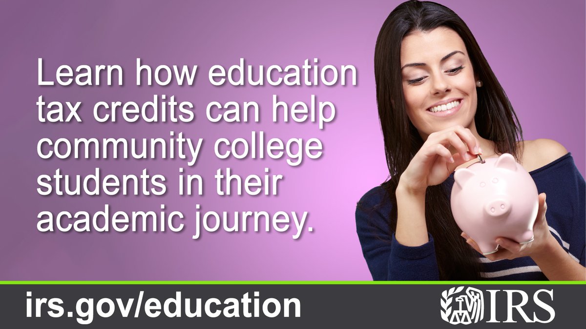 As #CommunityCollegeMonth comes to an end, the #IRS wants college students to know every tax benefit available to them. Tax credits and deductions can help offset the costs of higher education. Take a look at: irs.gov/education