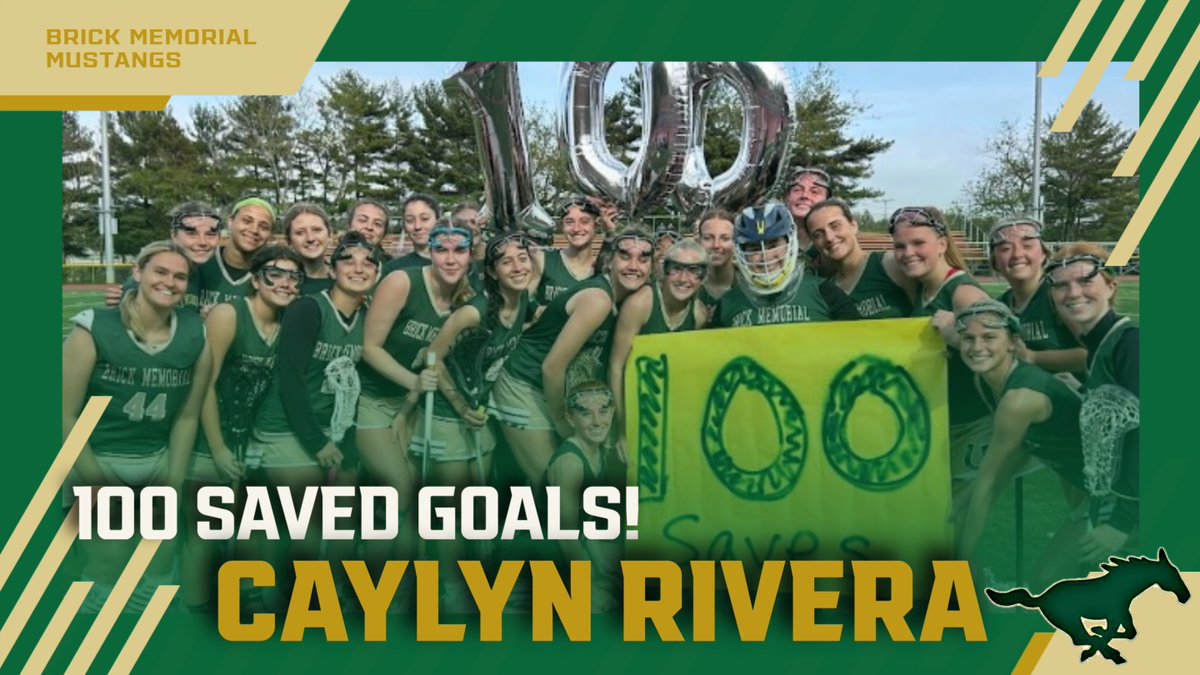 CONGRATULATIONS to Sophomore Goalie, Caylyn Rivera on her 100th Saved Goal today v. Central Regional! Keep it up, Cay! @BMSTANGSports