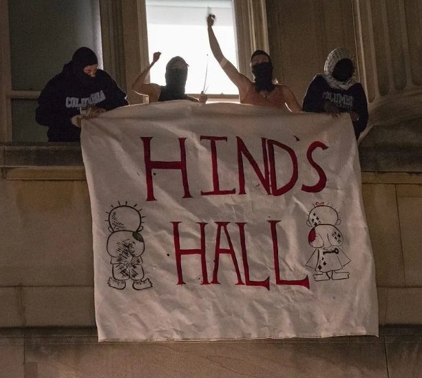 These are images of students who were arrested after taking over #HamiltonHall at <a href="/Columbia/">Columbia University</a> in 1968. They renamed it Malcolm X University and put up pics of Stokely Carmichael. Students today named it Hind's Hall and flew a Palestinian flag. Hoping for the safety of students.