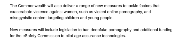 #breaking the Albanese govt will ban deep fake pornography, as part of national cabinet response to violence against women.
#auspol