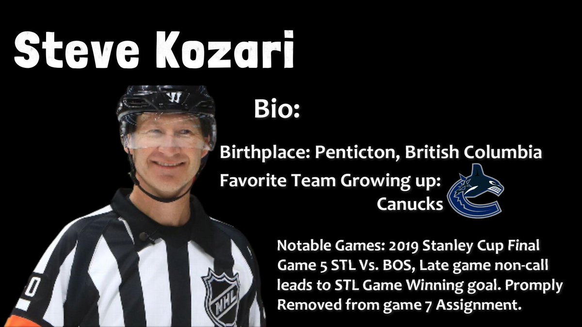 It took a quick glance at NHL Referee Steve Kozari's Bio to make sense of his calls tonight in the Bruins Leafs game. @Nhl @Bruins #NHLBruins #NHL #ThreeBlindMice #OurBleepinCity