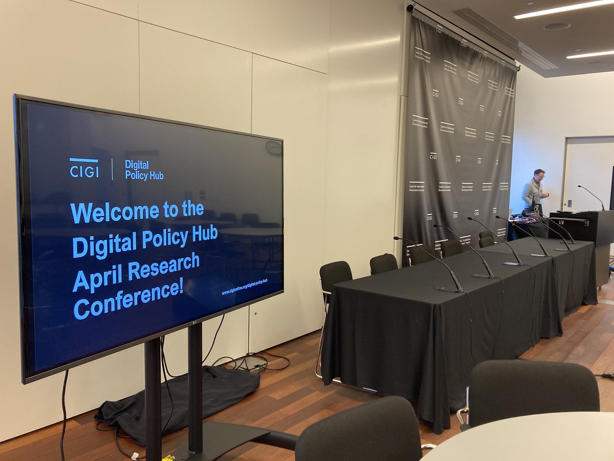 A fantastic day in Waterloo with the @CIGIonline Digital Policy Hub for the capstone conference for this term. My first working paper in the CIGI DPH series will be released in the coming weeks - stay tuned!