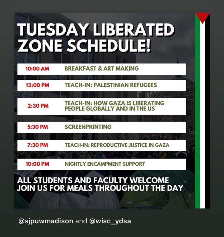 DanODonnellShow's tweet image. Sounds like it was a productive day at the @UWMadison pro-Hamas camp, although I have to wonder what was taught in "Reproductive Justice in Gaza" class.