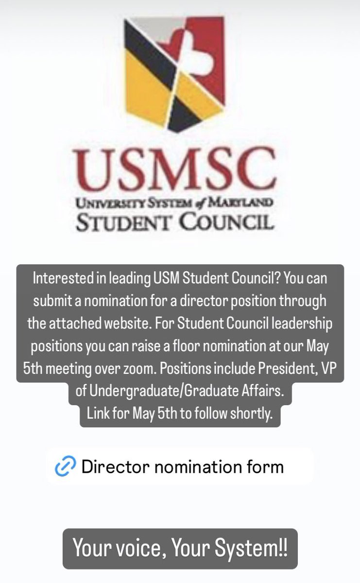 University System of Maryland Student Council tweet media