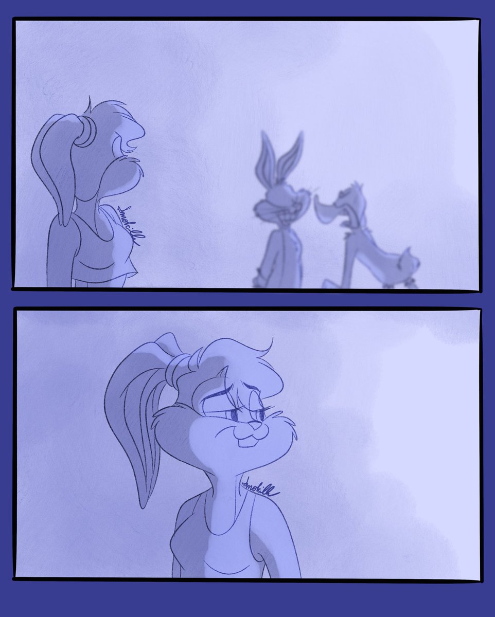 Jealousy (I felt like drawing love triangle angst for funsies 😍) #LooneyTunes #BugsBunny #LolaBunny #DaffyDuck #Baffy #fanart