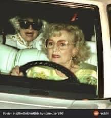 You would look stressed too if you had Carol Channing as a backseat driver.