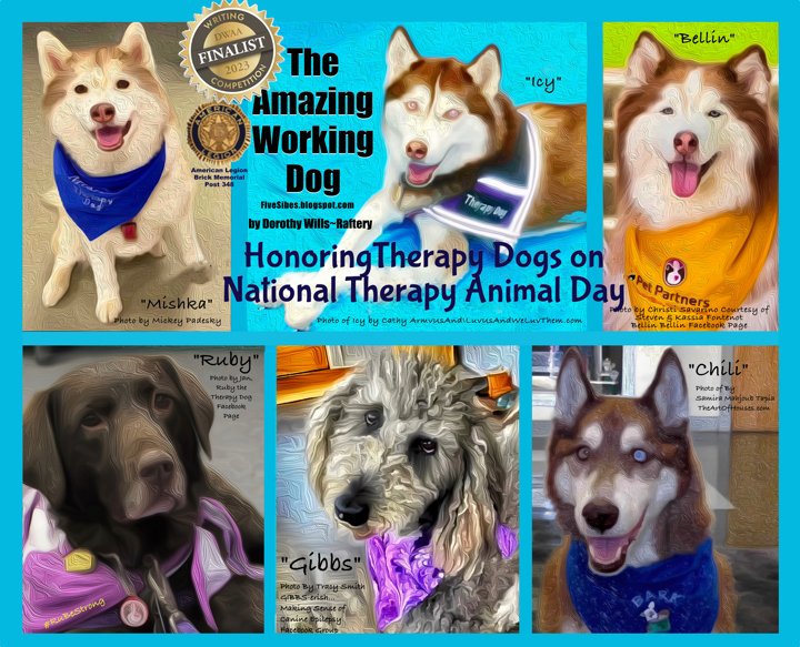It's #NationalTherapyAnimalDay by @PetPartnersLLC 'to recognize all of the exceptional #therapydogs & other therapy animals who partner w/their human companions to bring comfort, joy & healing to those in need.' #FiveSibes video: lnkd.in/euvJjwgE or lnkd.in/ep37JYJz