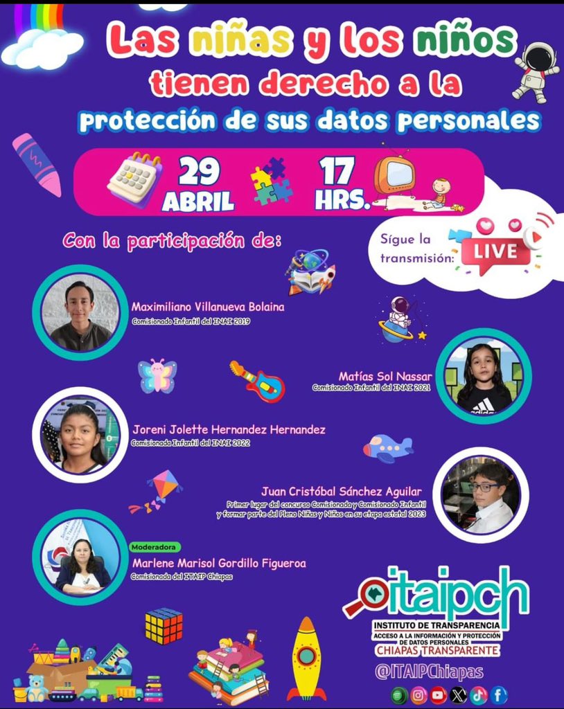 #Revive la Mesa de dialogo 'Las niñas y los niños tienen derecho a la protección de sus datos personales' organizada por @ItaipChiapas, en la cual se exploró el acceso a este derecho con un enfoque basado en las infancias.

youtube.com/live/lrXMo0GfC…