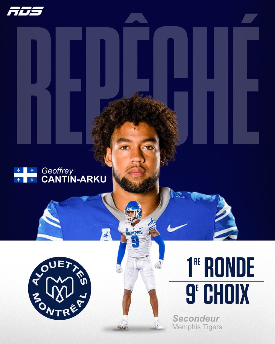 Les Alouettes de Montréal sélectionnent le Québécois Geoffrey Cantin-Arku au 9e rang du repêchage de la LCF! 👏🏈

rds.ca/football/lcf/k…