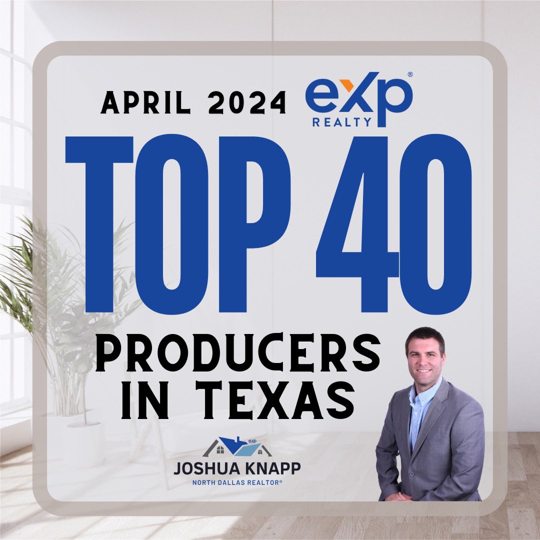 A big thank you to my clients for helping me be a part of the @exprealty Top 40 Producers List for the month of April in Texas! If you know of anyone that is wanting to buy or sell, call or message me at 214.897.9545
#knappknowshomes 
#knowliketrust #movingtotexas #movingtodallas