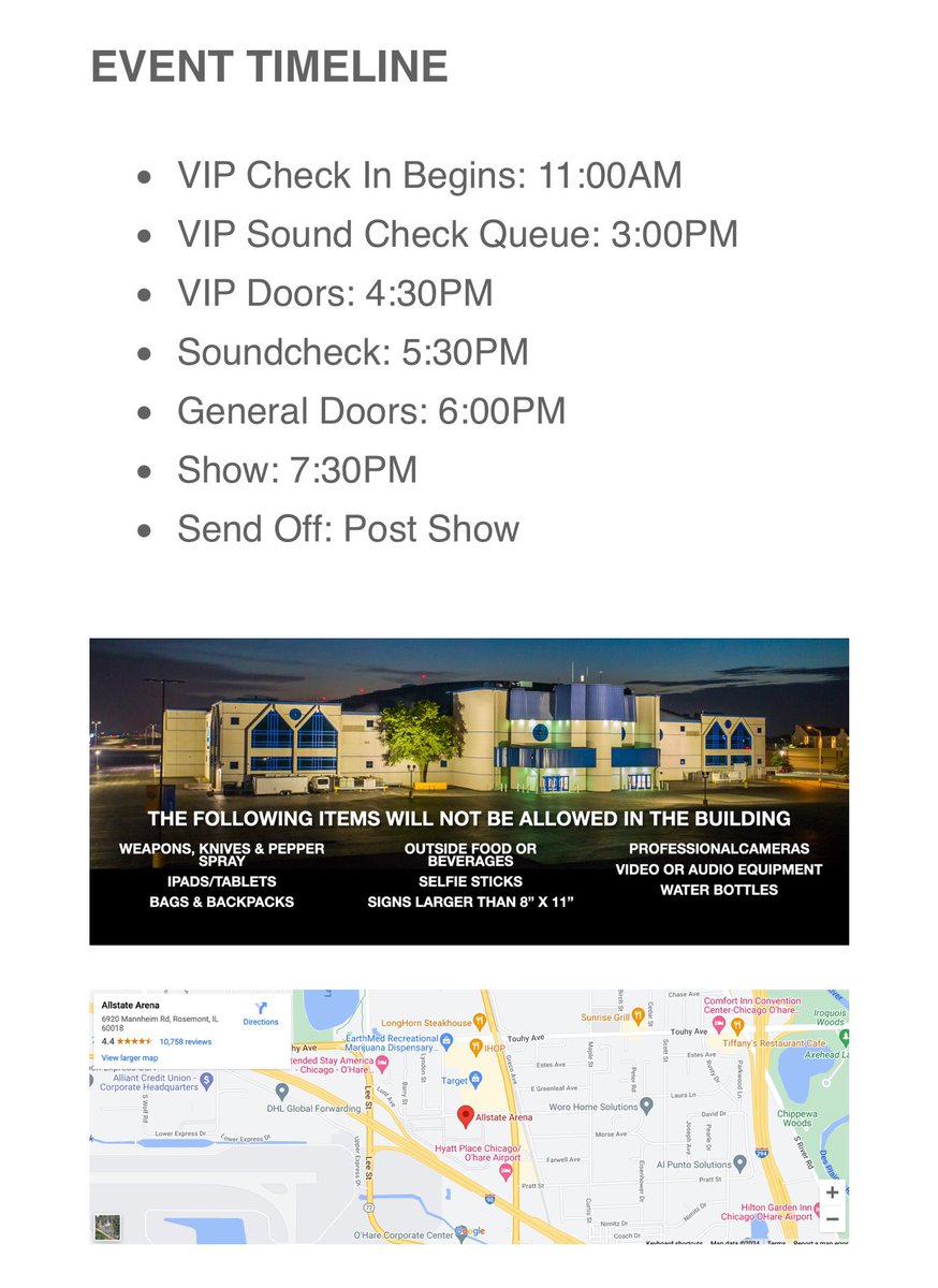 ENGENECHI's tweet image. Official event emails have been sent!
Check your email for more information, below is the event timeline for tomorrow’s show.

#FATEPLUS_IN_ROSEMONT 
#FATEPLUS_IN_CHICAGO
#EN_WORLDTOUR_FATEPLUS