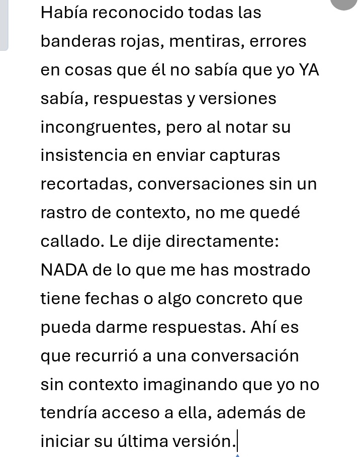 Lo más relevante de esta letanía (contra mi propia voluntad) es que este ser asume una auto percepción donde es super dotado y nos manipula a absolutamente todos. Pero como pueden notar, no es más que alguien obsesionado y muy, muy, muy dedicado a su enfermedad.