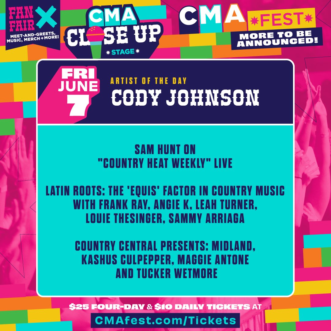 ¿Cómo se dice “yee haw” in Spanish? I’m heading to Nashville to moderate an incredible event highlighting Latine voices in country music at @CountryMusic Fest! It’s all going down on the CMA Close Up Stage on June 7 🤠