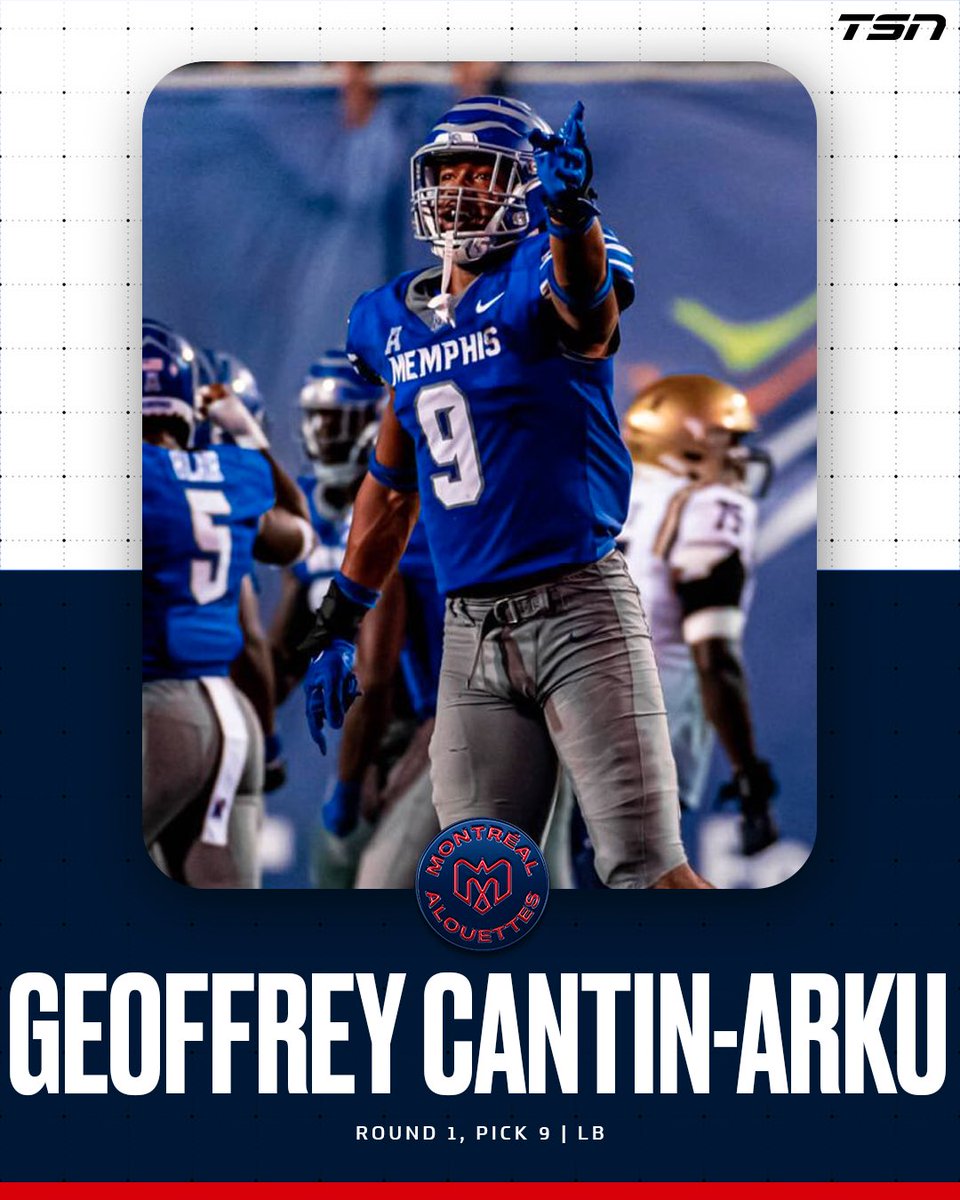 Geoffrey Cantin-Arku goes 9th overall to the 2023 Grey Cup Champs! #CFLDraft
