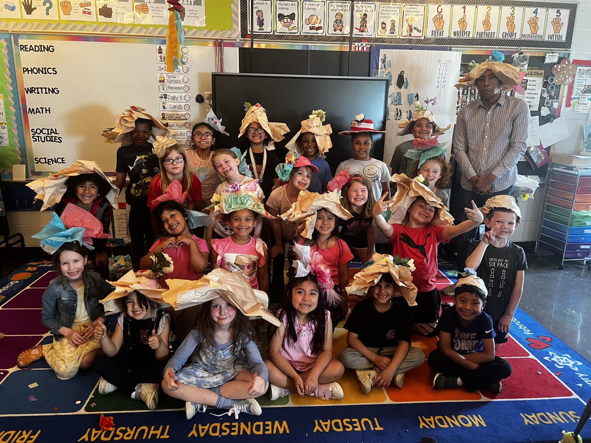 An example of “A Place Where Everyone Belongs”… today not every child in this class had a hat for hat day so they made hats in class so all could be included. That is the Cochrane Way. Zoom in to see the smiles on those faces! <a href="/JCPSKY/">JCPS</a>
