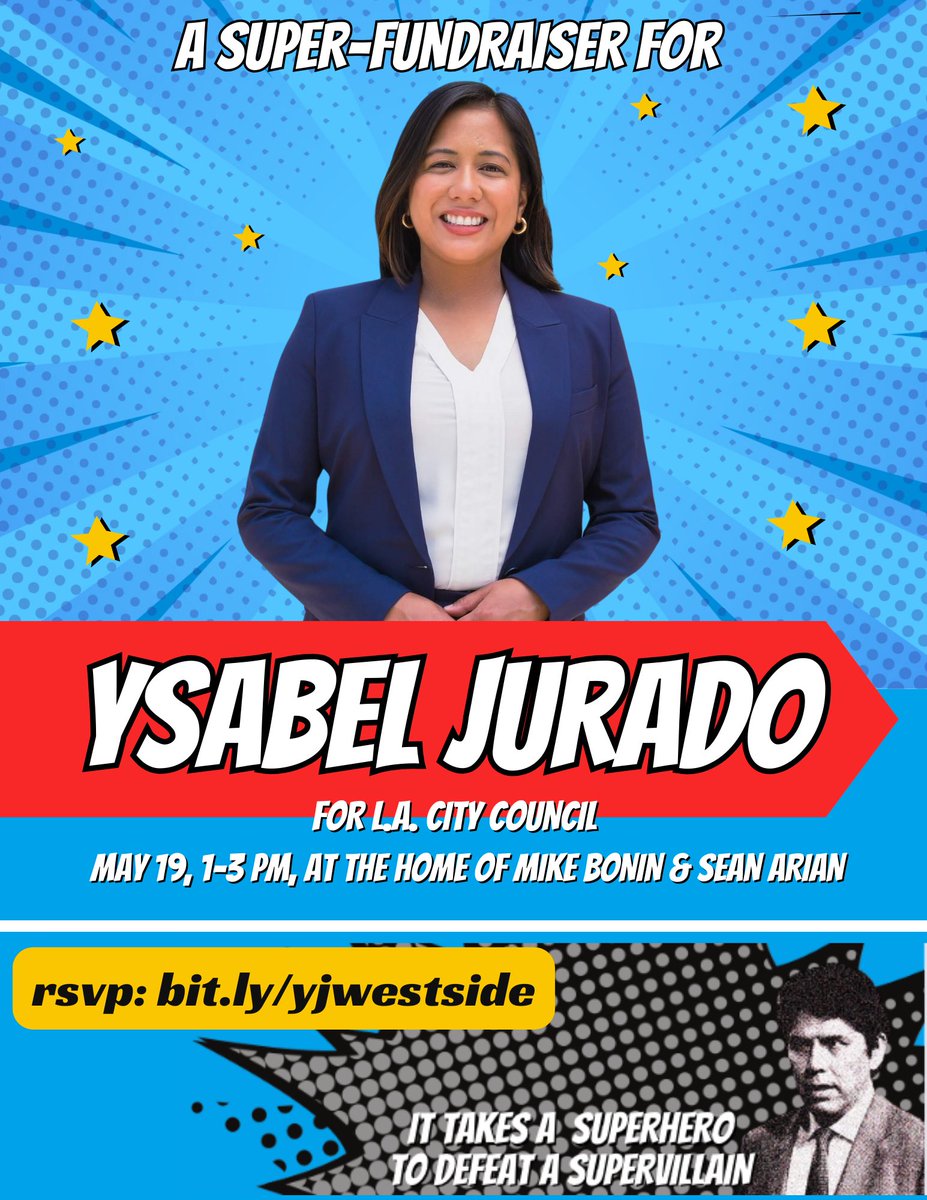 Ysabel, not KDL. Please join us for a super event on May 19: bit.ly/yjwestside
