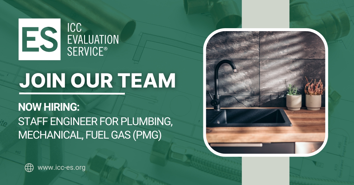 Join our dynamic team at ICC-ES! We are seeking a highly motivated and experienced Staff Engineer to join our PMG (Plumbing, Mechanical and Fuel Gas) team. #plumbing #engineer #buildingcodes #plumbingproducts

Apply here: recruiting.paylocity.com/Recruiting/Job…