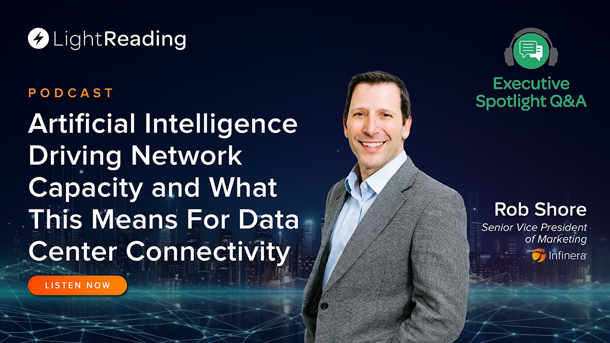 Infinera’s Robert Shore recently joined @Light_Reading’s Executive Spotlight Q&A podcast to discuss what #AI-driven capacity growth means for data center connectivity and how InP-based PIC solutions are helping network operators keep up. Listen: bit.ly/3PVUOgg