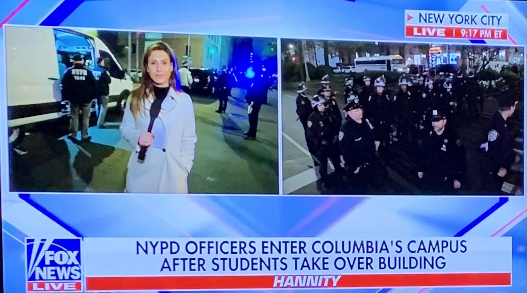 Alexis McAdams covering NYPD’s cleanup for Columbia’s horrendous appeasement of the antisemitic mob that took over the university. This is just a warmup of what’s coming in Chicago. And all Joe Biden can do is import more Hamas supporters from Gaza.