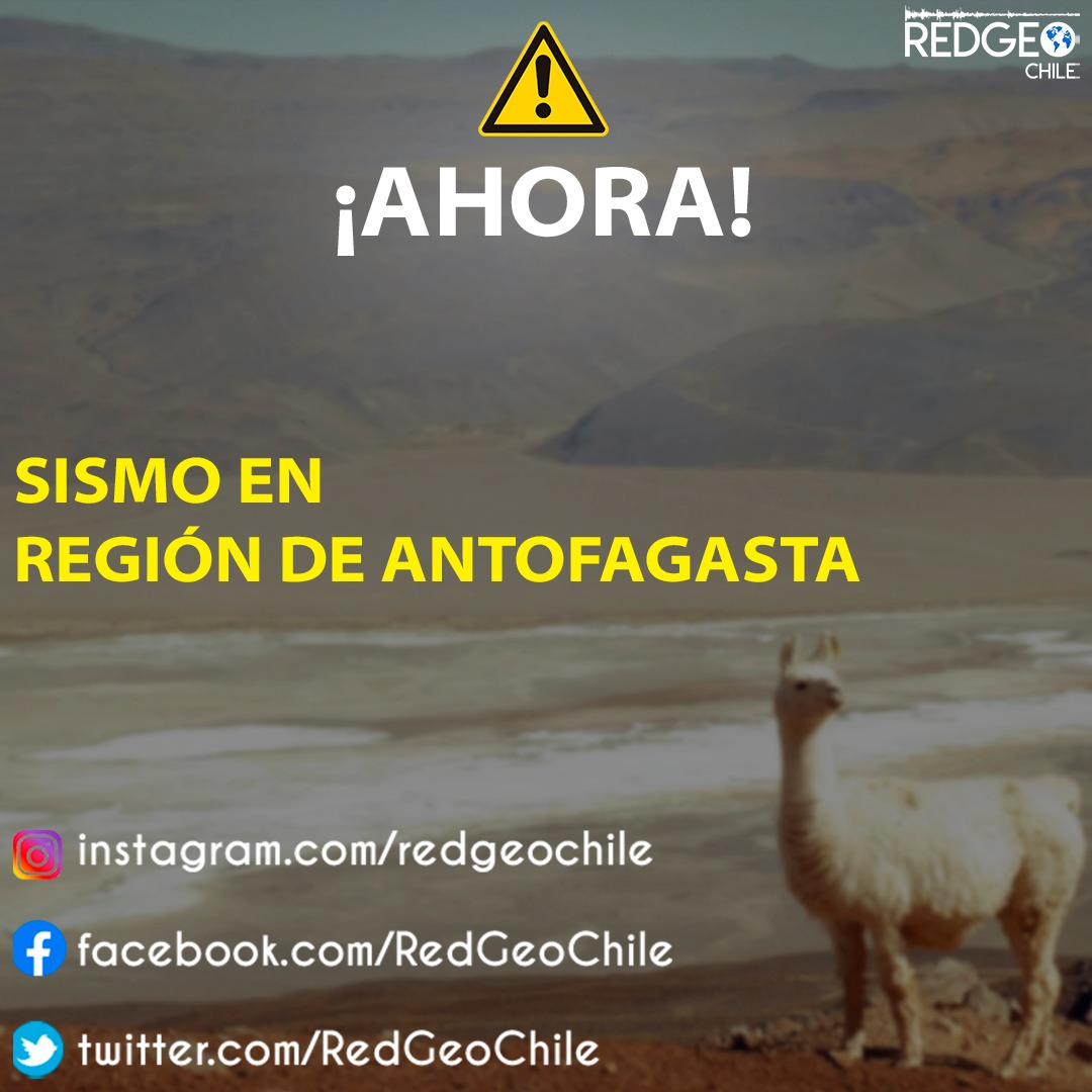 AHORA ⚠️🟠 Sismo moderado se percibe en la región de #Antofagasta.

Mantén la calma. En breve mayor información.