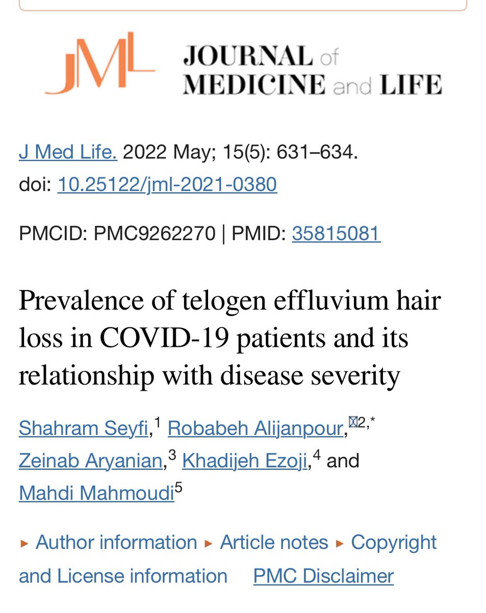 She has nearly 500k followers on IG and she’s talking about COVID hair loss!!! None of the parenting influencers I follow *ever* name it. Then she posted a journal article — wow!
