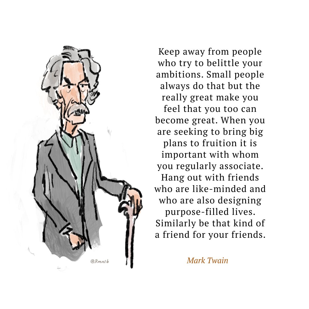 Keep away from people who try to belittle your ambitions. ~ Mark Twain I guess it's important that we remember that the world is big. Really big. That will keep us both confident and humble. Today's doodle.