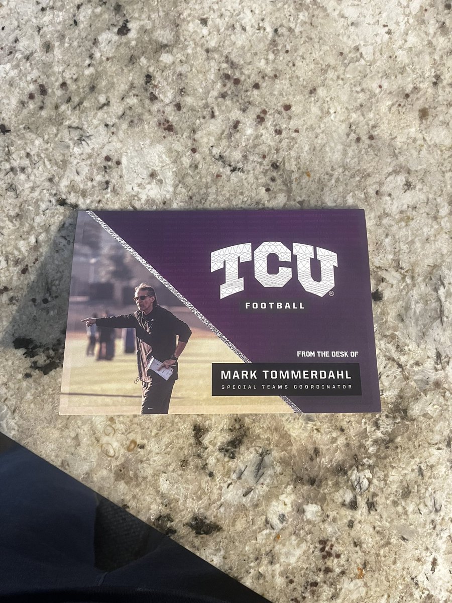 Blessed to receive a personal handwritten invitation by @MTommerdahl to compete at the @TCUFootball Specialist Camp! Thank you Coach! @coachsamwatts @TheBottrills @GarretsonRick @chandler_wolves