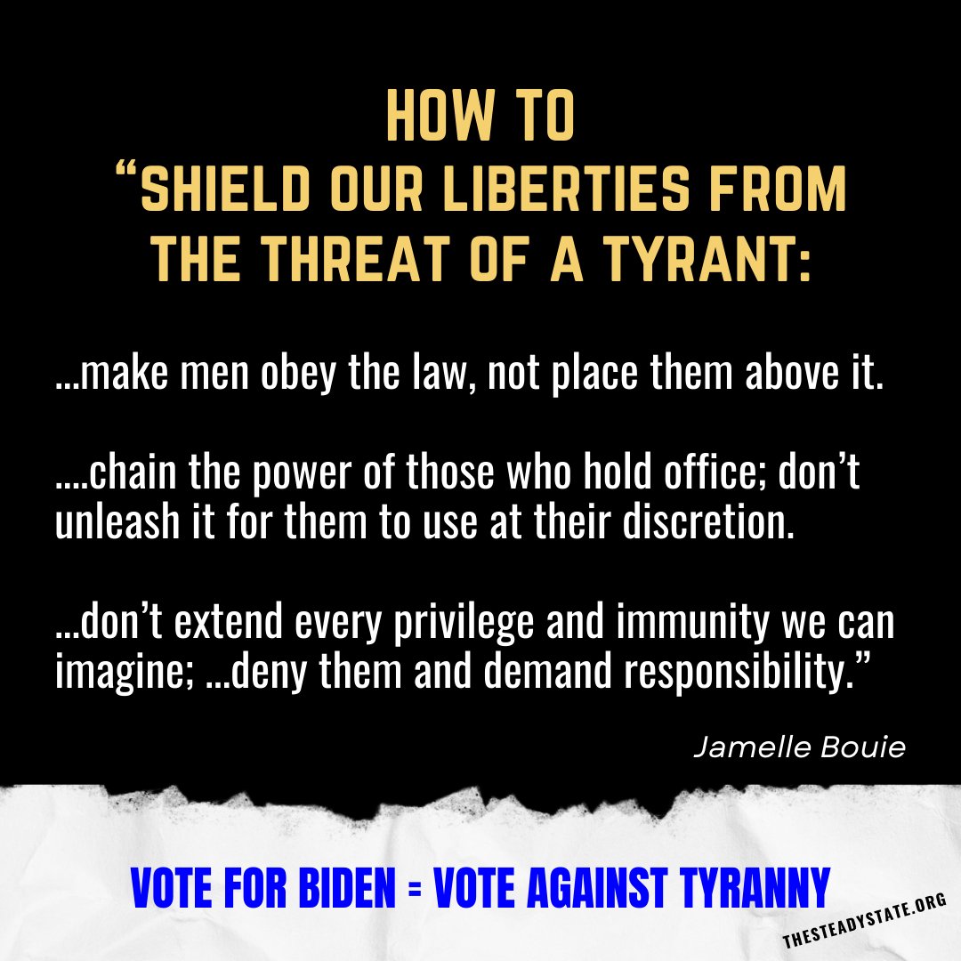Vote for Biden and against tyranny.