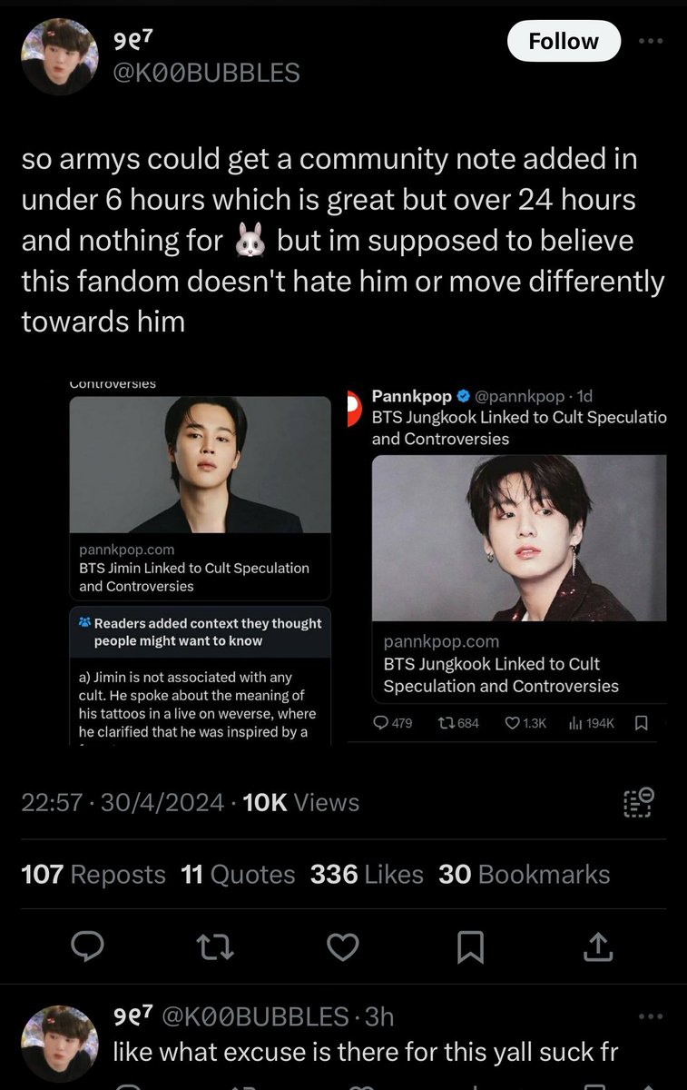 You shameless bitch
When will you understand that pjms actually work for jimin? It’s not our fault if you lazy ass rats can’t get a community note up 
And the comments being fvcking ignorant blaming jimin on your own laziness?