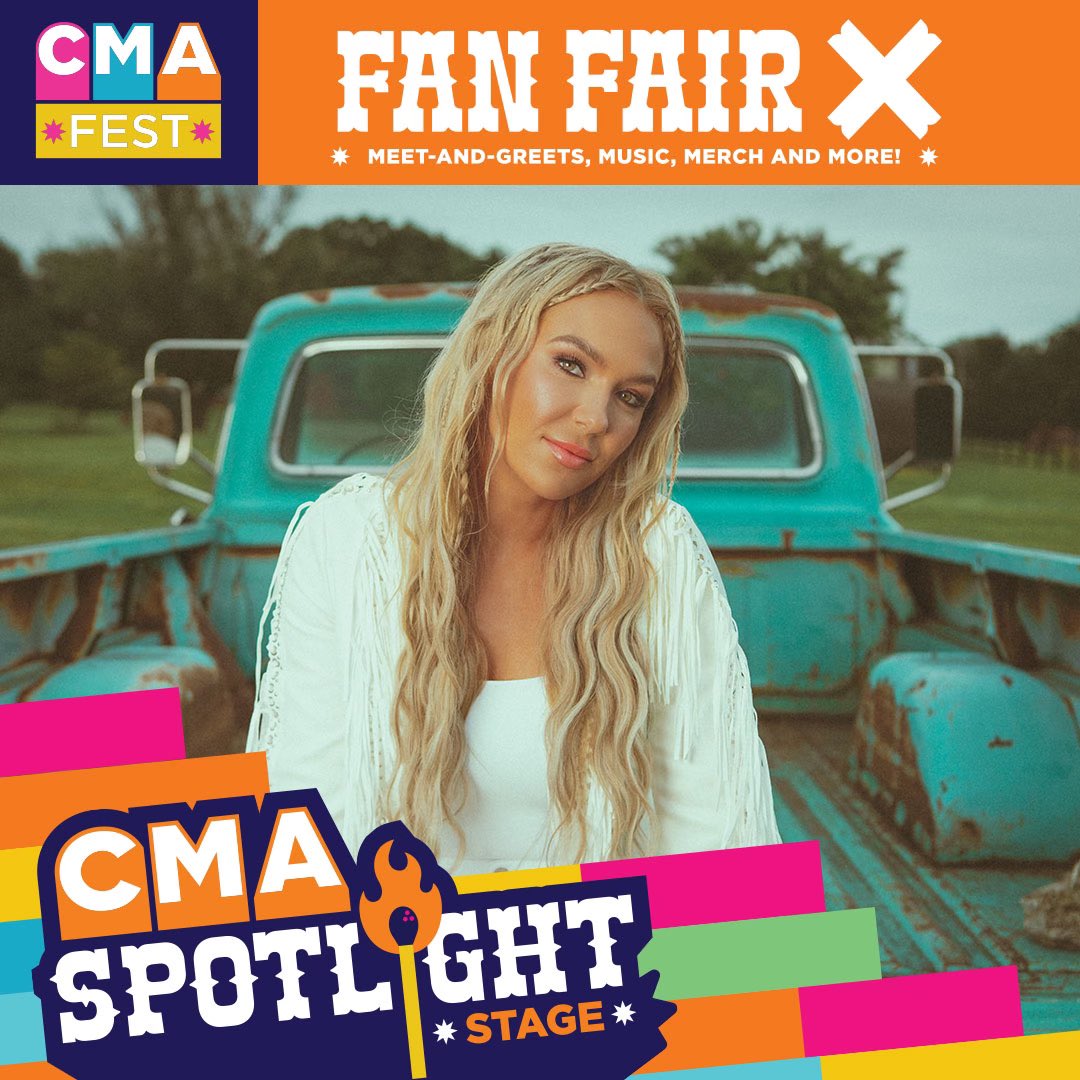 Soooo excited to finally announce that I’m performing at #CMAfest on the Spotlight Stage inside Fan Fair X to support the CMA Foundation & their mission to shape the next generation through music education🫶 
Tickets and info 
CMAfest.com/FanFairX