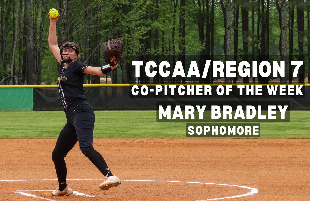 Motlow Sports (@motlowsports) on Twitter photo Congratulations to Sophomore Pitcher Mary Bradley on being named TCCAA Region 7 Co- Pitcher of the Week! Bradley struck out 24 batters in their sweep against Southwest this past weekend and also got her 200th strikeout! <a href="/MotlowSoftball/">MotlowSoftball</a> Congratulations to Sophomore Pitcher Mary Bradley on being named TCCAA Region 7 Co- Pitcher of the Week! Bradley struck out 24 batters in their sweep against Southwest this past weekend and also got her 200th strikeout! <a href="/MotlowSoftball/">MotlowSoftball</a>