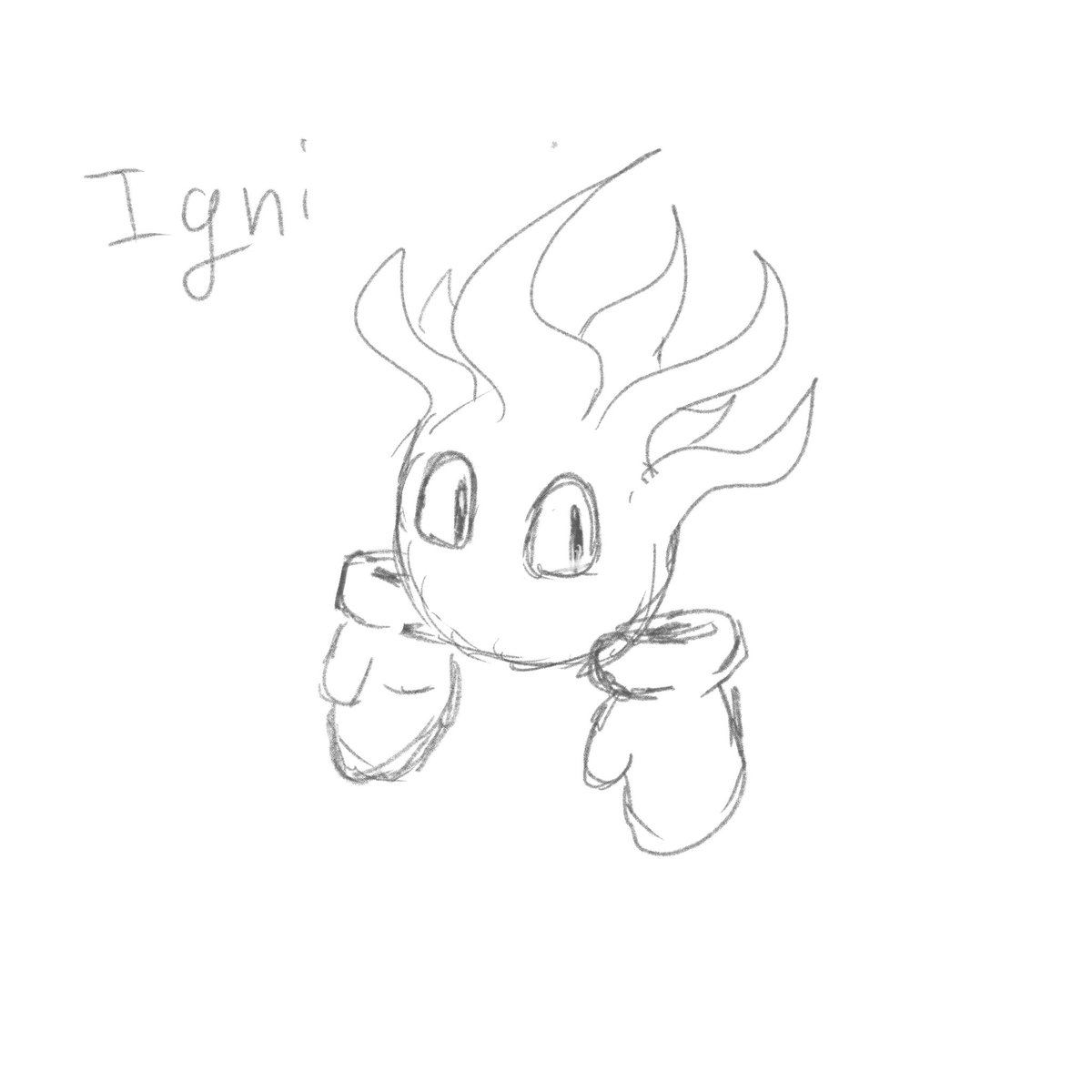 A little doodle of some fire dude with mittens

<a href="/TheTrueIgni/">The_True_Igni</a>