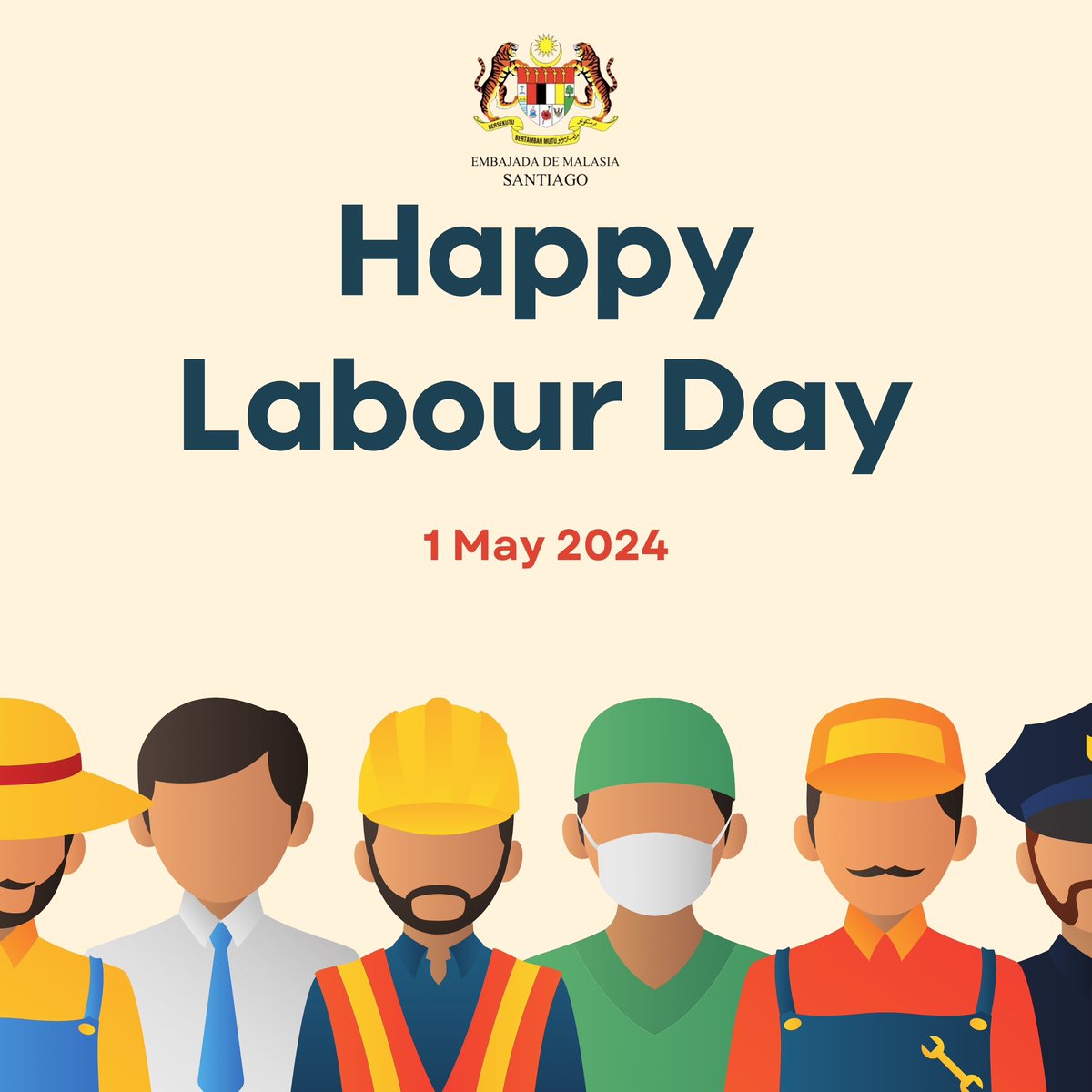 MYEmbSantiago's tweet photo. Happy #LabourDay! The Embassy celebrates the hard work and dedication of workers across the globe. ¡Feliz Día del Trabajo!" https://t.co/pvz4fk23IU