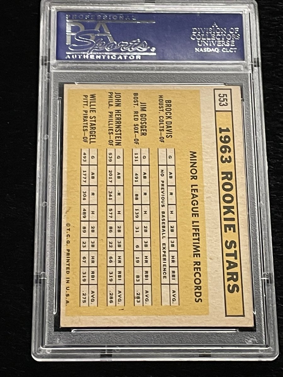 63 Stargell PSA 6 $335 shipped