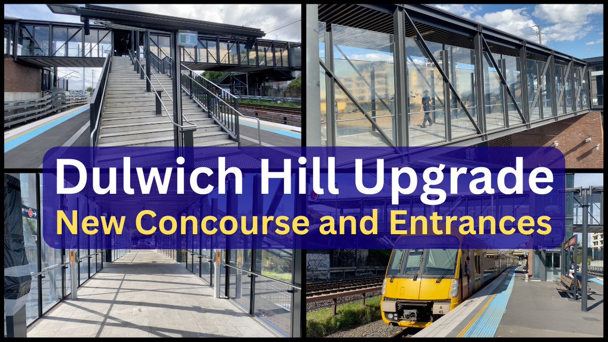 TransportVlog's tweet photo. In October last year, a new overhead concourse, and two new entrances opened at Dulwich Hill Station. This upgrade dramatically improved the interchange with Dulwich Hill Light Rail, and bought step-free access to this station for the very first time.  https://t.co/Z083f06oad https://t.co/DC2PMHQ3NC