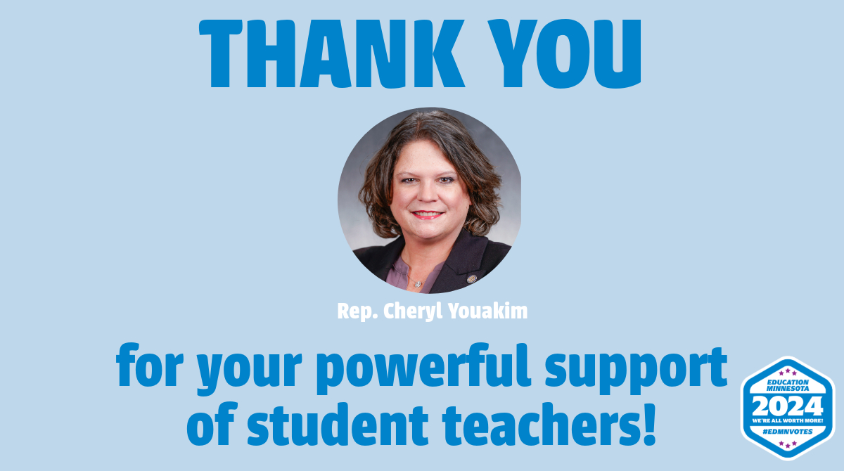 PAID STUDENT TEACHING PASSES THE HOUSE! THANK YOU @clyouakim for your leadership on this issue! All work should be paid, and this pilot program will change lives, attract more students to the teaching profession and make it more affordable to become one. #mnleg #edmnvotes