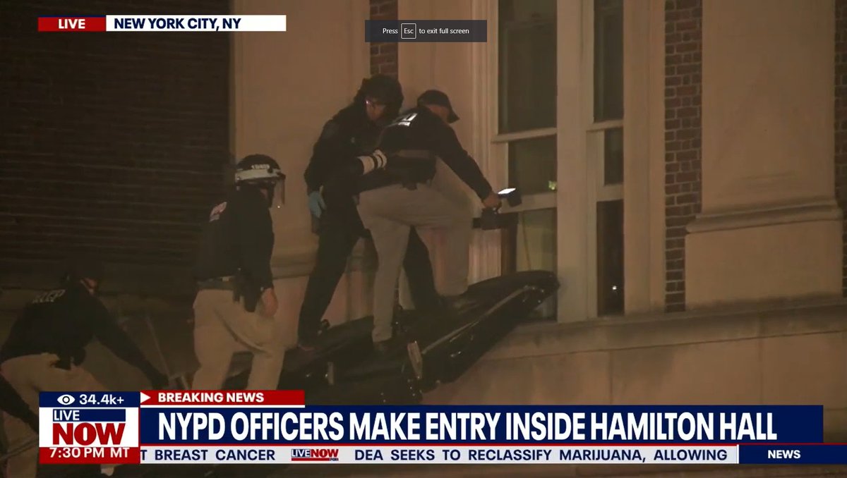 WATCH LIVE: NYPD makes entry into Columbia University building occupied by protesters. fox9.com/livenow