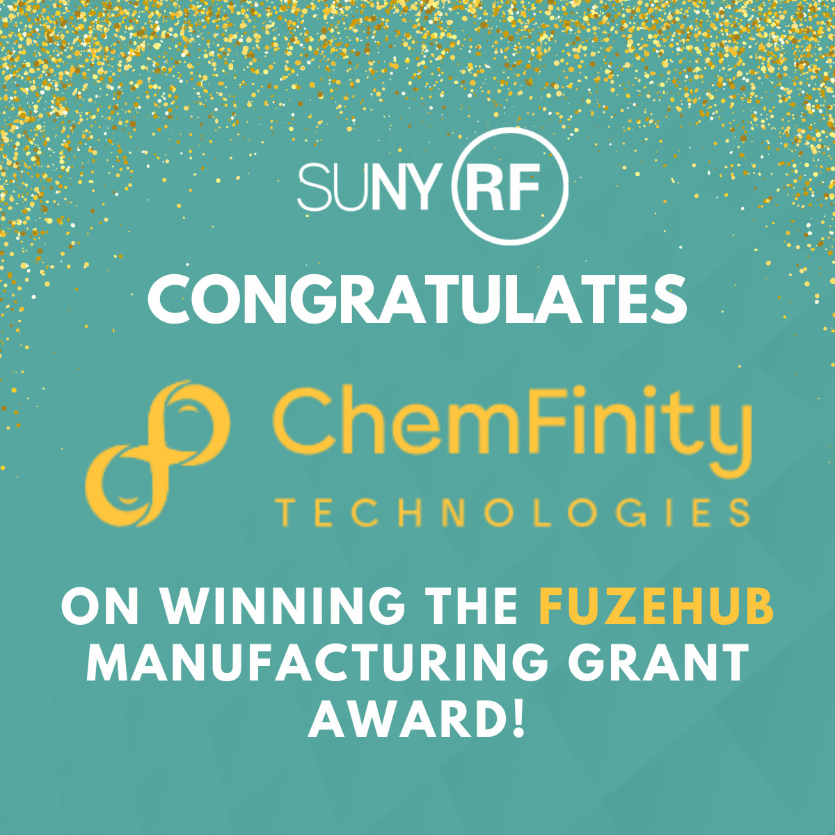 Congratulations to Adam Uliana and the entire ChemFinity Technologies team on winning one of the @Fuzehub Manufacturing Grant Awards! Learn more: fuzehub.com/fuzehub-announ…