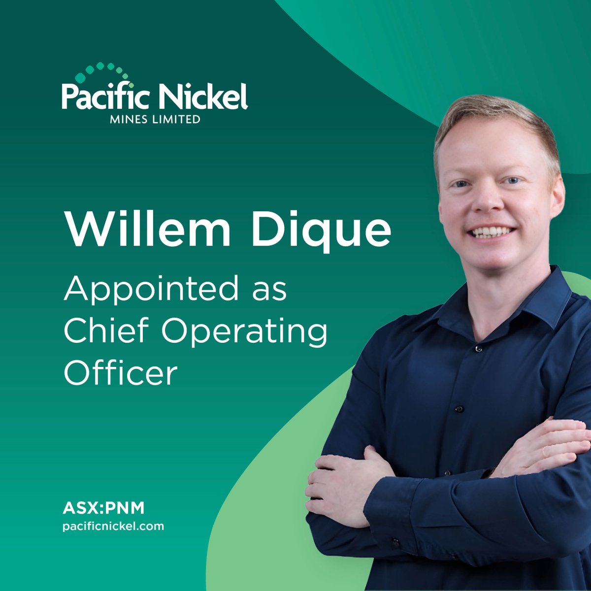 PacificNickel's tweet photo. #ASXNews

$PNM.AX is pleased to confirm the appointment of Mr. Willem Dique as Chief Operating Officer, as #PNM progresses to full ore production of around 1.5mtpa from the 80% owned Kolosori #Nickel Project in the Solomon Islands.

Announcement: https://t.co/ctRwIWaCkv

#ASX https://t.co/OE98rT3nYa
