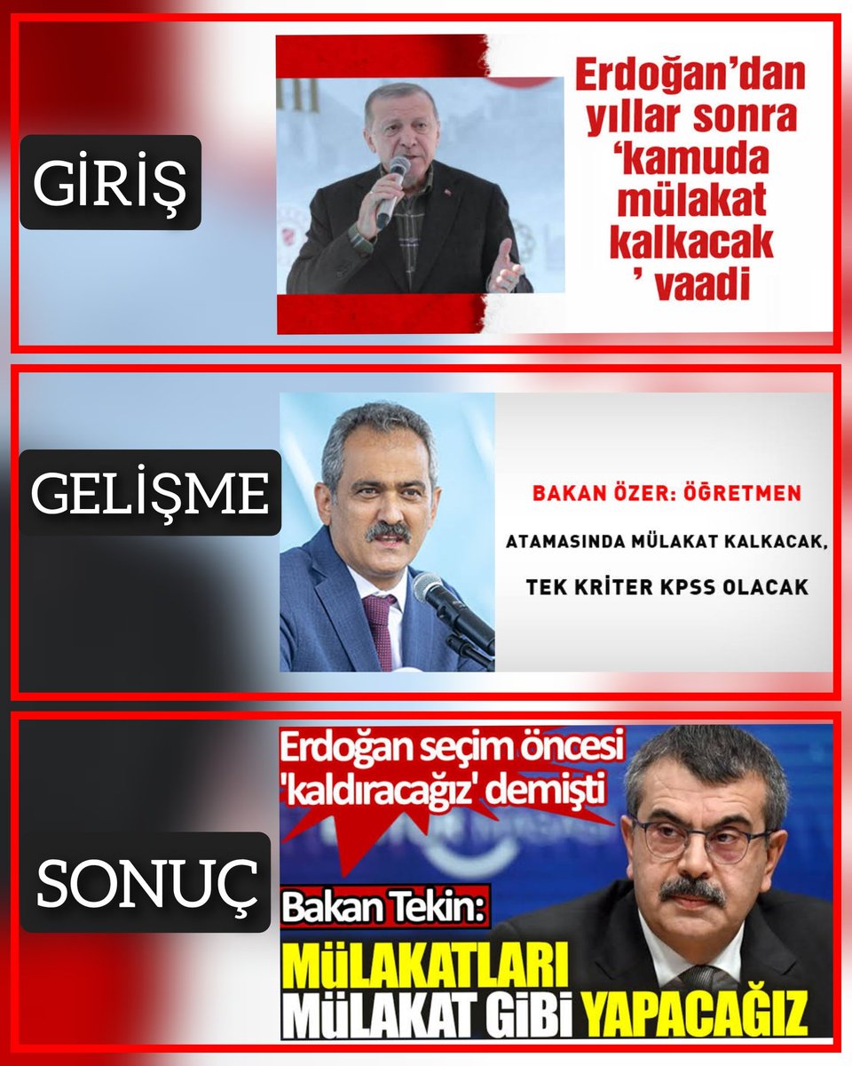 Sayın Cumhurbaşkanım inatlaşmayacağız dediniz Söz verdiniz mülakat kalkacak diye @RTErdogan @dbdevletbahceli @tcbestepe @fahrettinaltun @ErbakanFatih #istifaEtBakanTekin