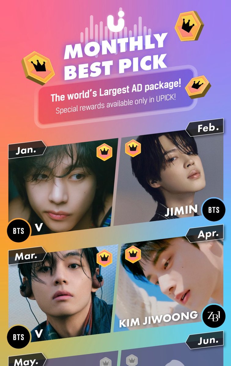 CONGRATS OUR KINGIE KIM JIWOONG 👏

He became the 1st and ONLY 5th gen idol to enter the Upick Monthly Best Pick HALL OF FAME 2024 😭🙌

Woongdeongies doing the best!! Keep going guys, i love you all!!!