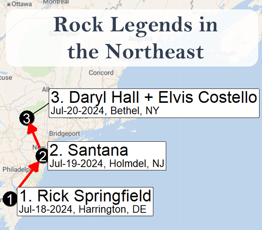 Tix (copy & paste):
Rick
stubhub.prf.hn/l/Plyn0eP
Santana
stubhub.prf.hn/l/EJAgojp
Daryl and Elvis
stubhub.prf.hn/l/EJzp8m9

Easy #eastcoast drive from #delaware to #newyork to see #rickspringfield, #santana and #darylhall with #elviscostello in #concert 

#rickspringfieldconcert