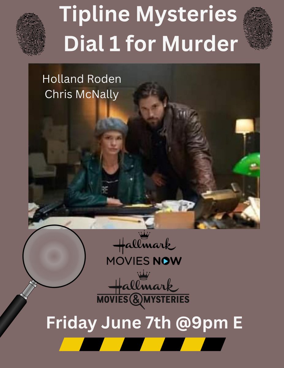 Who's excited? Tipline Mysteries Dial 1 for Murder 
#Tiplinemysteriesdial1formurder 
#chrismcnally 
#hallmark
@hallmarkmystery 
@ChrisMcNally_ 
@hollandroden