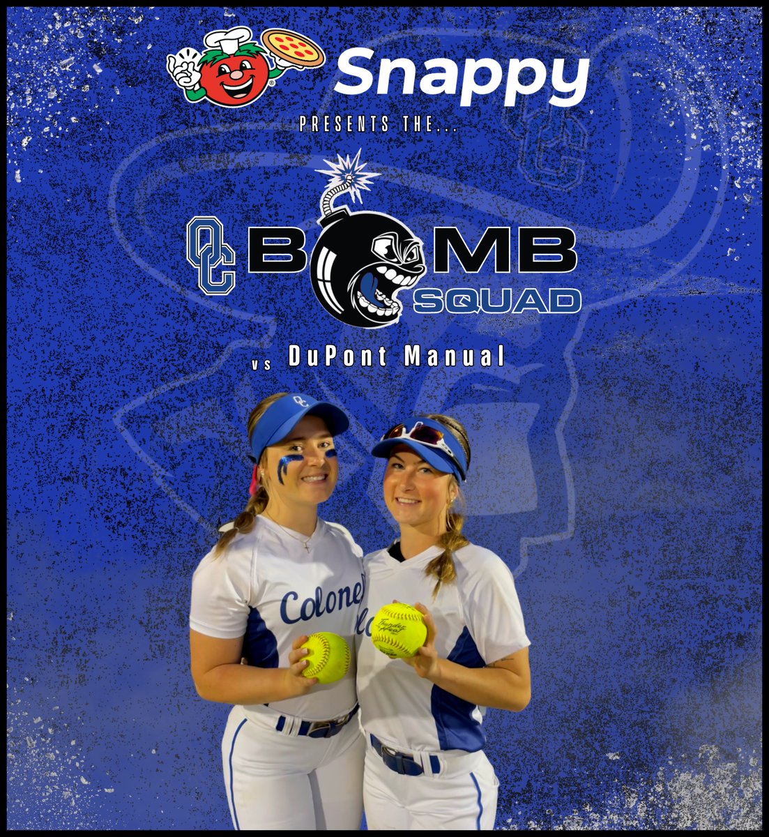Oldham County’s Bomb Squad is brought to you by @Snappy_Tomato - LaGrange!

2 Bombs for OC to support tonight’s game vs. Manual!
@BreckynHamm 💣
@JozieLashley 💣

@OCColonelNation 
#LadyColonelsSoftball
#WeAreOC