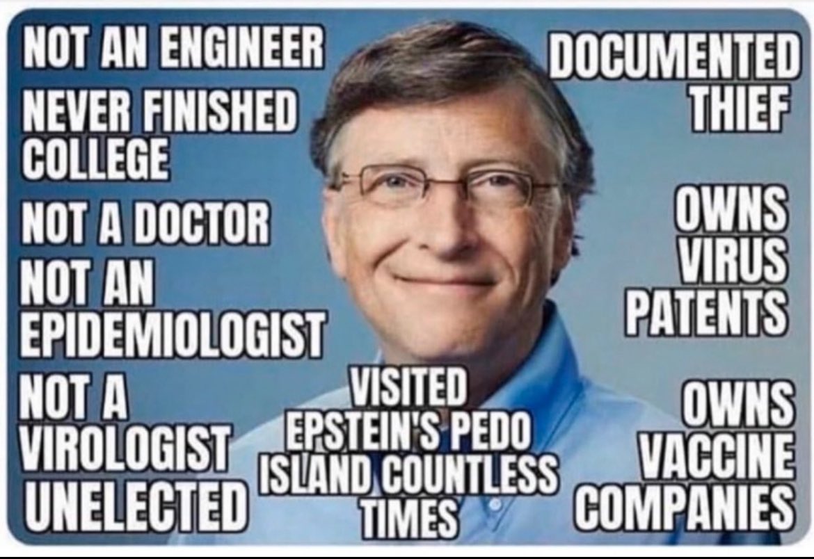 Why would you listen to Bill Gates, who is a college dropout and flew to the Island with Epstein regarding your healthcare? Then Gates said, “Oh well, he’s dead now”. #AvianFlu #heartattack #VaccineDeath #VaccineGenocide Hi Incompetents!👋 @GOPoversight @JudiciaryGOP @HouseGOP…